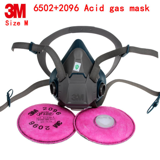 3M 6502+2096 respirator dust mask Genuine security respirator mask against Acid gas particulates Welding dust dust mask