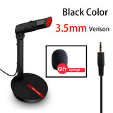 Karaoke Microphone Vocal Record Singing Studio PC USB 3.5mm for Computer Vol Adjust Switch Rotatable Flexible Professional Mic