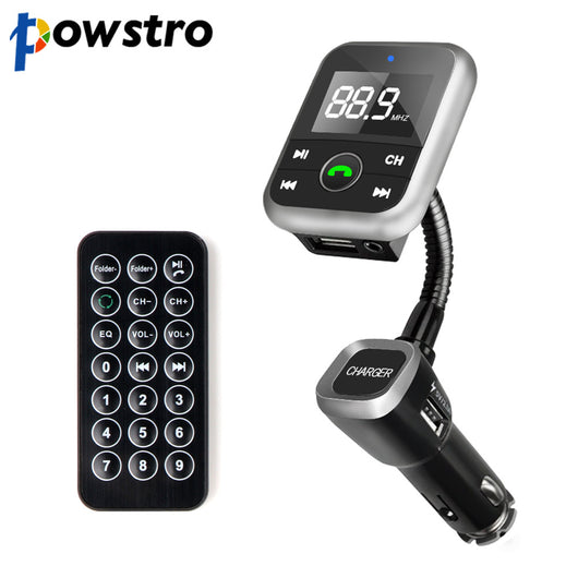 powstro Car charger for Bluetooth Car Kit for Handsfree Wireless FM Transmitter Radio Adapter LCD Remote Control