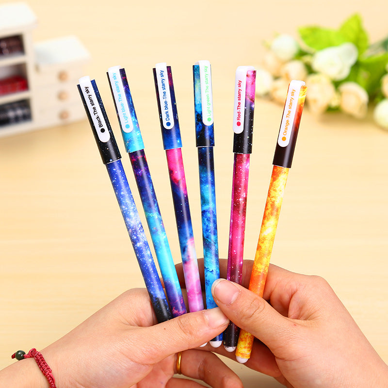 6 pcs/lot Beauty color gel pen statty sky pens set korean stationery office school supplies canetas escolar