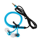 FORNORM 1.15M Metal Zipper Earphone with 3.5mm Connector Microphone Stereo for iPhone/ Samsung/HTC/LG and other phones