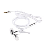 Zipper Earphone in-Ear Metal MP3 Music 3.5mm with Microphone Stereo Cellphone Earpieces for iPhone/Samsung Smart Phone