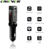 DC 12-24V A2DP Wireless Bluetooth Car Kit Handsfree FM Transmitter Car MP3 Player Support U Disk Dual USB Car Charger for Phone