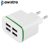 Powstro Universal Wall Phone Charger EU Plug 5V 4A Max Travel Adapter with 4 USB Ports Phone Charger For iPhone Samsung iPad