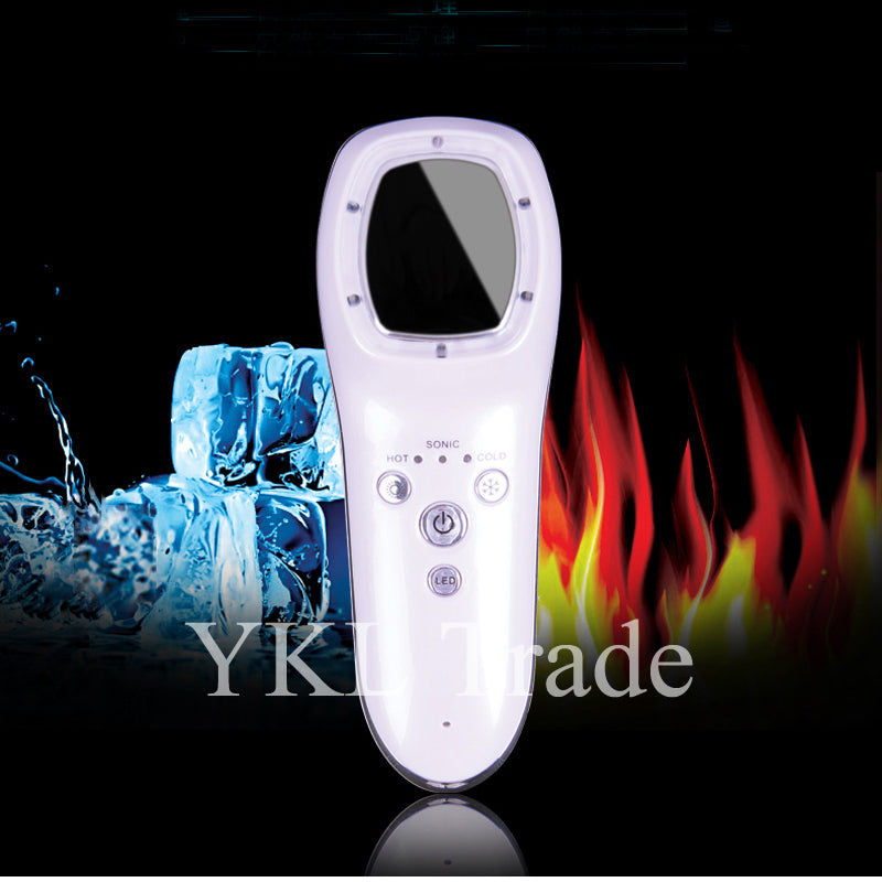 Ultrasonic Cryotherapy Hot Cold Hammer Face Lifting Facial Massager 7 LED Light Photon Ultrasound Skin Care Spa Beauty Equipment