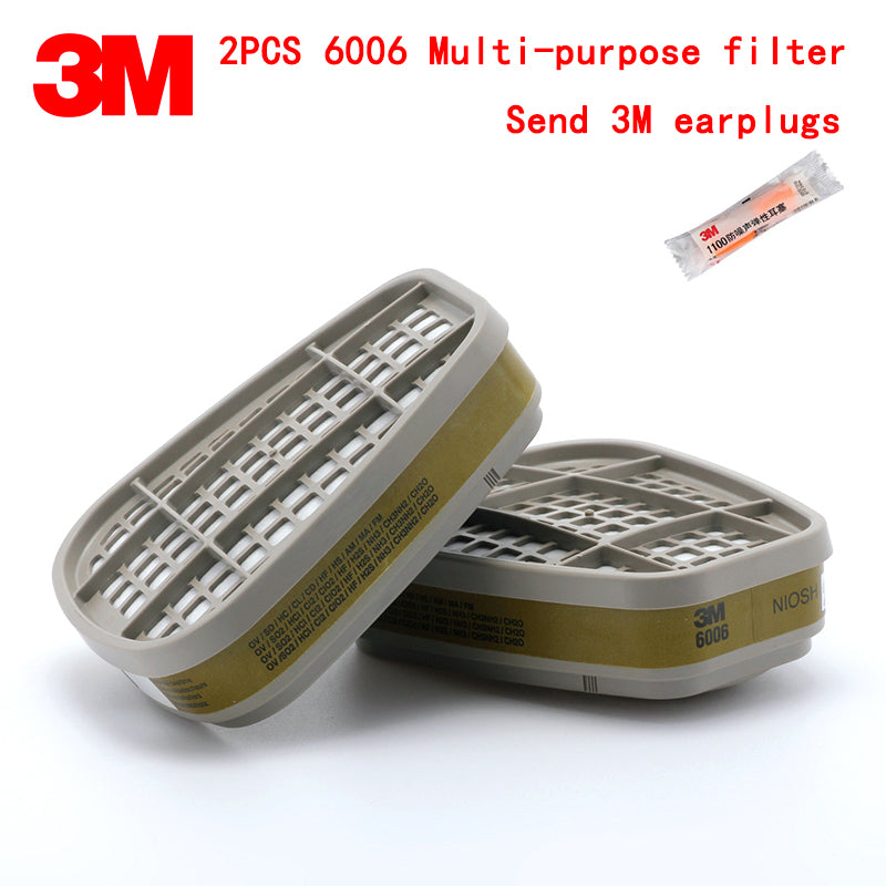 3M 6006 gas mask filter Genuine guarantee Multi-purpose Welding Painting Chlorine gas protective mask filters 6200/7502 filter