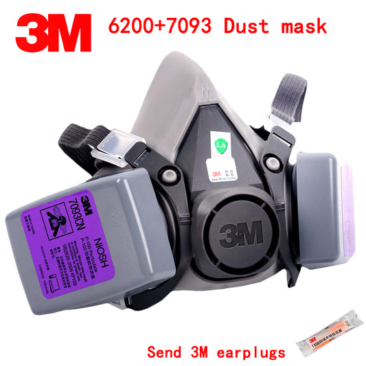 3M 6200+7093 respirator dust mask Genuine guarantee anti dust mask against Welding dust glass fiber Tiny particles dust mask