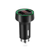 Smart Fast Charging Dual USB Car Charger 5V/3.6A Fire-proof Aluminium Phone Charger with Voltmeter Display Breathing LED Light