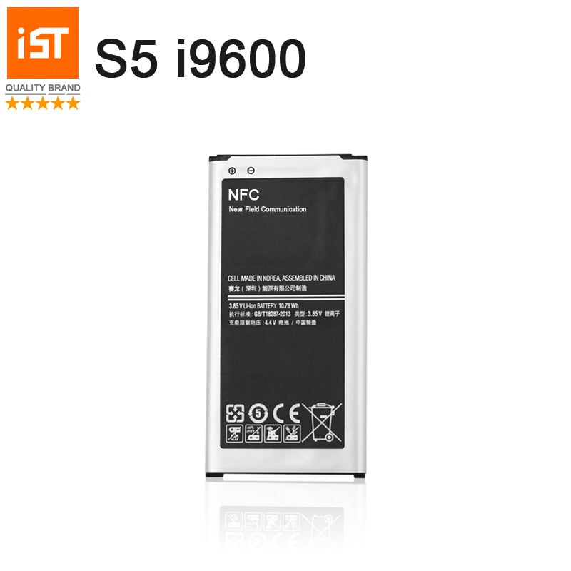 2017 100% IST Original Mobile Phone Battery For Samsung Galaxy S5 i9600 G900S G900F 2800mAh NFC Built-in Replacement Battery