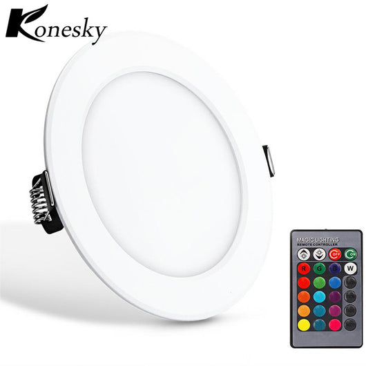 Konesky led panel  downlight  5w Round RGB LED  dimmable recessed ceiling lamp fixture led lighting