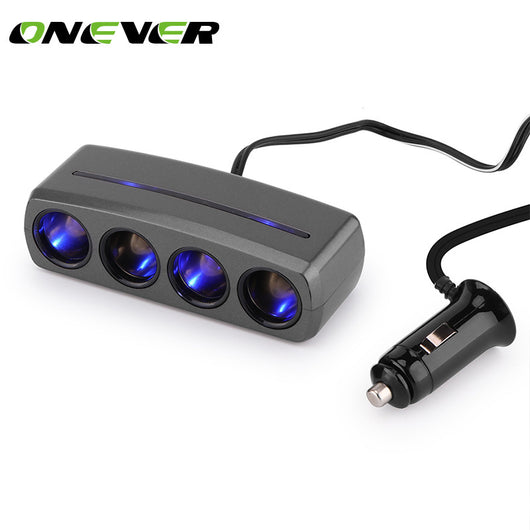 Onever 4 In1 Top Quality Car Vehicle Cigarette Lighter LED Car Charger For Universal 12V Device Auto Charger For Mobile Phones