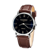 Luxury Fashion Faux Leather Mens Quartz Analog Watch Watches