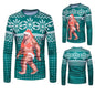  Men Autumn Winter Xmas Christmas PrintingTop Men's Long-sleeved T-shirt Blouse