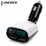 Powstro LED Display Car Charger Adapter 5V/3.4A Dual USB Charging Voltage Current Monitor for Tablet Mobile Phone Charger