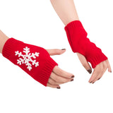 Women Girl Knitted Arm Fingerless Warm Winter Gloves Soft Warm Mitten