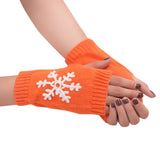 Women Girl Knitted Arm Fingerless Warm Winter Gloves Soft Warm Mitten