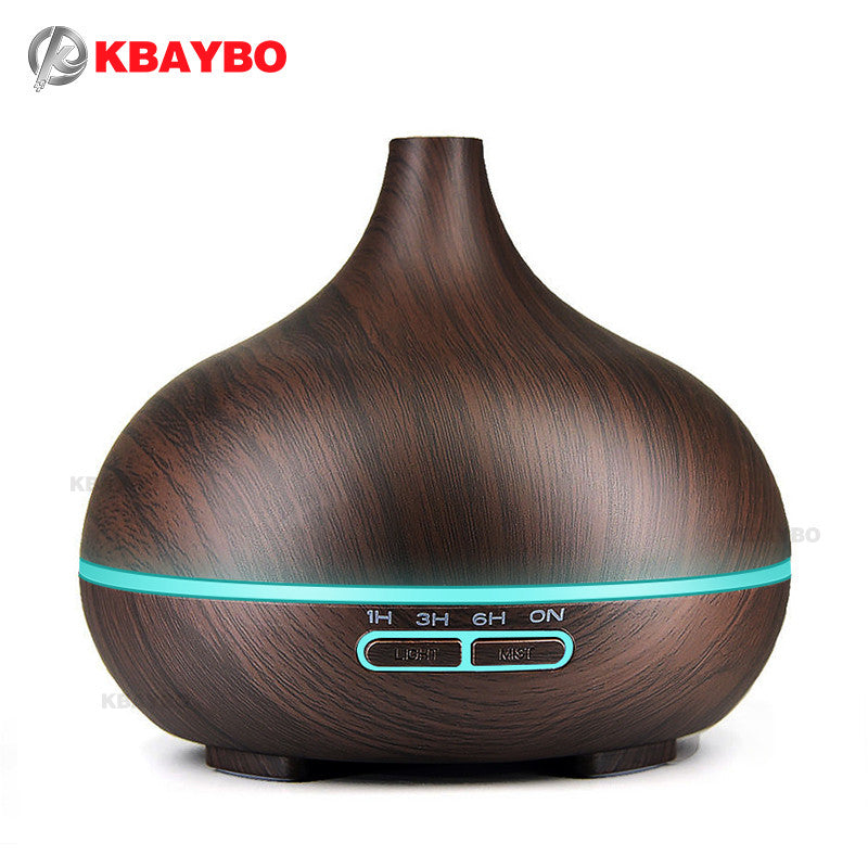 300ml Air Humidifier Essential Oil Diffuser Aroma Lamp Aromatherapy Electric Aroma Diffuser Mist Maker for Home-Wood