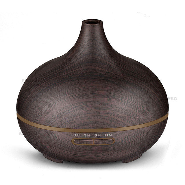 300ml Air Humidifier Essential Oil Diffuser Aroma Lamp Aromatherapy Electric Aroma Diffuser Mist Maker for Home-Wood