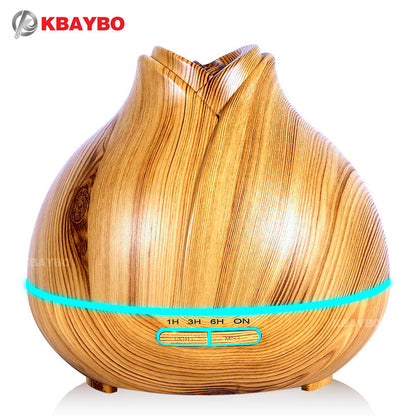 400ml Aroma Essential Oil Diffuser Ultrasonic Air Humidifier purifier with Wood Grain LED Lights for Office Home Bedroom