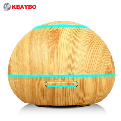 300ml Ultrasonic Humidifier Aroma Essential Oil Diffuser Wood Grain Cool Mist Humidifier aromatherapy diffuser With 7 Color LED