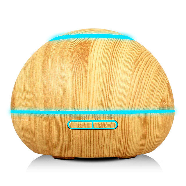 300ml Ultrasonic Humidifier Aroma Essential Oil Diffuser Wood Grain Cool Mist Humidifier aromatherapy diffuser With 7 Color LED