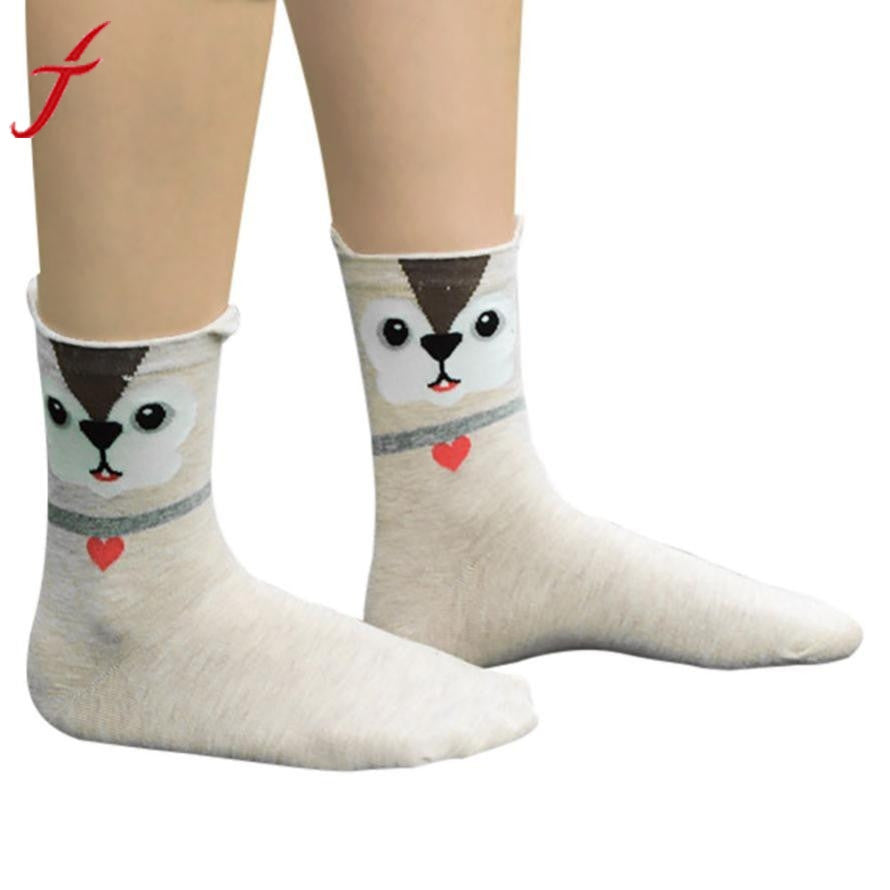 Feitong Brand 1Pair Soft Funny Socks Women Girls Cute Little Owl Harajuku Animal Lady Socks Fashion Stripe calcetines mujer Sock