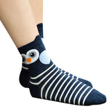 Feitong Brand 1Pair Soft Funny Socks Women Girls Cute Little Owl Harajuku Animal Lady Socks Fashion Stripe calcetines mujer Sock