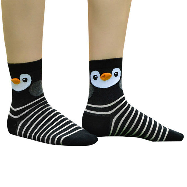 Feitong Brand 1Pair Soft Funny Socks Women Girls Cute Little Owl Harajuku Animal Lady Socks Fashion Stripe calcetines mujer Sock