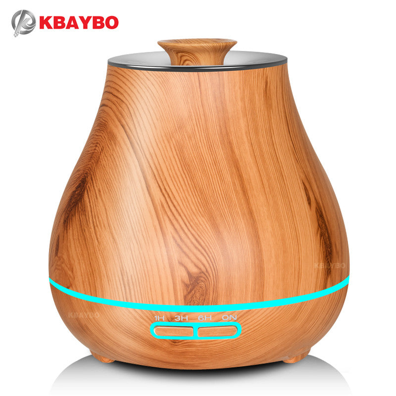 KBAYBO  Aroma Essential Oil Diffuser Ultrasonic Air Humidifier with Wood Grain electric LED Lights aroma diffuser for home