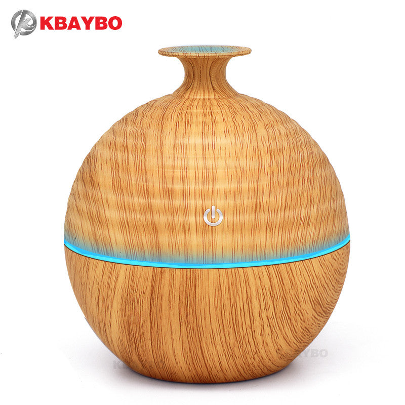 USB Evaporative Humidifie 130ml Aroma Diffuser Essential Oil Diffuser Aromatherapy mist maker with 7 color LED Light  Wood grain