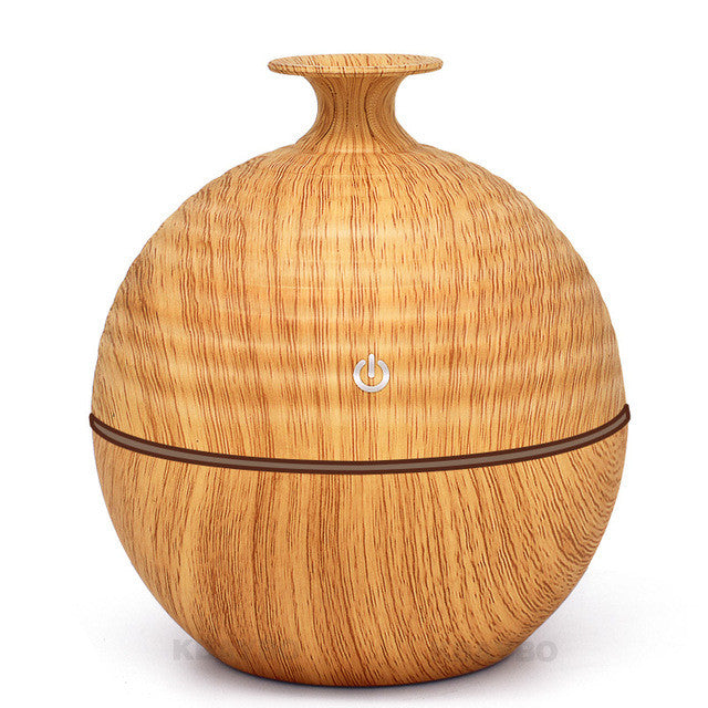 USB Evaporative Humidifie 130ml Aroma Diffuser Essential Oil Diffuser Aromatherapy mist maker with 7 color LED Light  Wood grain