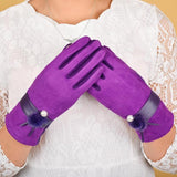 Feitong Fashion Outdoor Gloves Women Men Mitten Driving Preal faux fur Full FingerTouchScreen Glove#3