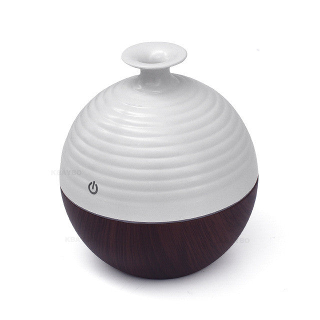 USB Ultrasonic Humidifier 130ml Aroma Diffuser Essential Oil Diffuser Aromatherapy mist maker with 7 color LED Light  Wood grain