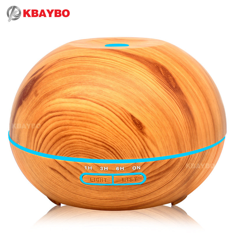 400ml Ultrasonic Humidifier Aroma Essential Oil Diffuser Wood Grain Cool Mist Humidifier aromatherapy diffuser With 7 Color LED