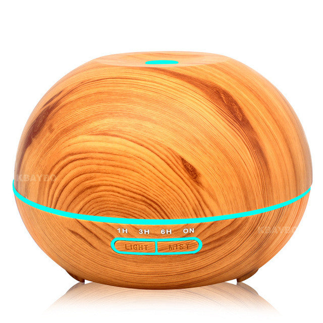 400ml Ultrasonic Humidifier Aroma Essential Oil Diffuser Wood Grain Cool Mist Humidifier aromatherapy diffuser With 7 Color LED