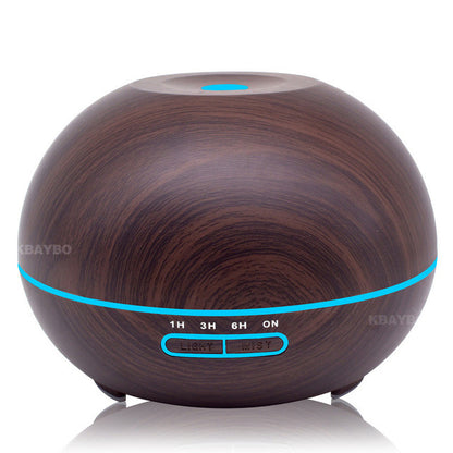 400ml Ultrasonic Humidifier Aroma Essential Oil Diffuser Wood Grain Cool Mist Humidifier aromatherapy diffuser With 7 Color LED