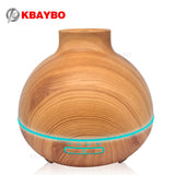 400ml Ultrasonic Aromatherapy Diffuser Wood Grain Ultrasonic Humidifier for Office Home Bedroom Living Room