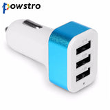 5 Colors 3 USB Port Phone Charger Car Charger Adapter 12V 24V to 5V Fast Charge USB 2.1A 2A 1A for Car Smart Phone GPS
