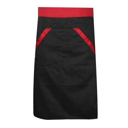 Unisex Short Waist Apron with Pocket Kitchen Cooking Baking Bust Apron for Chef Waiter