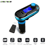 3 Colors Bluetooth Handsfree Car Kit Wireless Bluetooth FM Transmitter MP3 Player Car Charger For iPhone6 Samsung Smart Phone