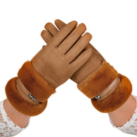 FEITONG Velvet Winter Gloves Elegant Women Lady Warm Glove Soft Wrist Thick Mitten Driving Full Finger Glove Accessories #3