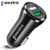 Powstro Quick Charge 3.0 Phone Car Charger Dual USB Charger Qualcomm QC3.0 and 2.4A Smart Fast Charging for Samsung Galaxy S8 S7