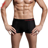 JECKSION Cotton Boxers Panties Comfortable Breathable Men's Underwear Shorts Black Belt Style Men underwear