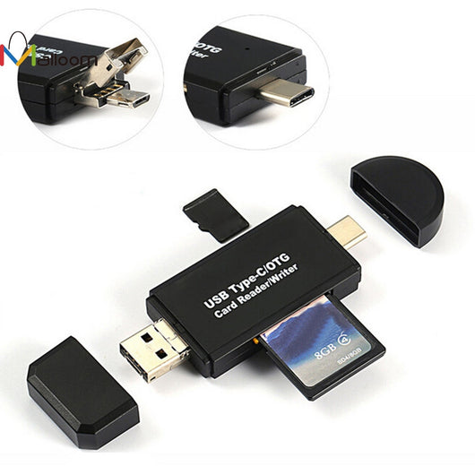 2017  PC Accessories 3 in 1 Micro Type-C USB OTG to USB 2.0 Adapter SD/Micro SD Card Reader standard USB
