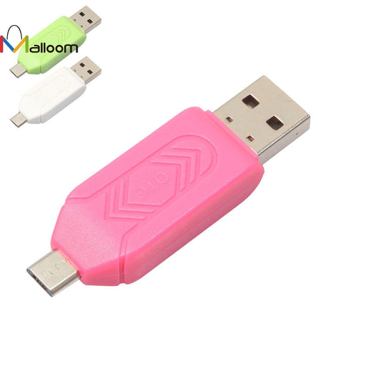 2PCS Sd Card Reader MINI USB 2.0 Micro SD +OTG Micro SD/SDXC TF Card Reader Adapter U Disk