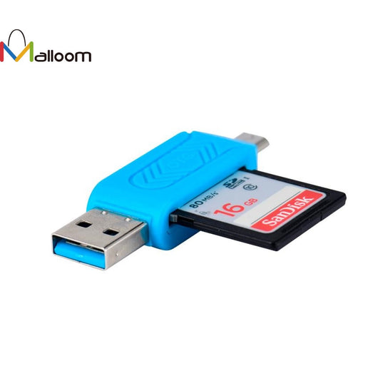 2017 Black and Blue MINI USB 2.0 +OTG Micro SD/SDXC TF Card Reader Adapter Micro Read Card U Disk#20