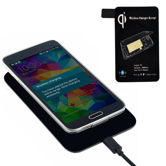 Black Universal 2017 Qi Wireless Charger Universal Receiver Tag For Samsung Galaxy S5 i9600 G900 Pad Wireless Charging#25