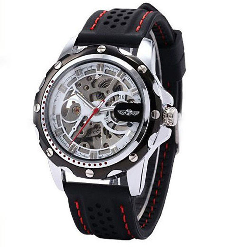 Men Skeleton Wrist Watches Automatic Winding Mechanical Movement Watch