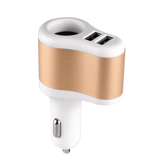 Powstro 3.1A Dual USB Car Charger Mobile Phone Charger Adapter With Cigarette Lighter Socket For iPhone Samsung Xiaomi