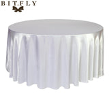 5pcs Satin Round Table Cloth Cover Tablecloth Wedding Party Restaurant Banquet Home Christmas Decoration White Black